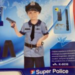 👮‍♂️ Gyerek Rendőr Jelmez – világoskék, kiegészítő