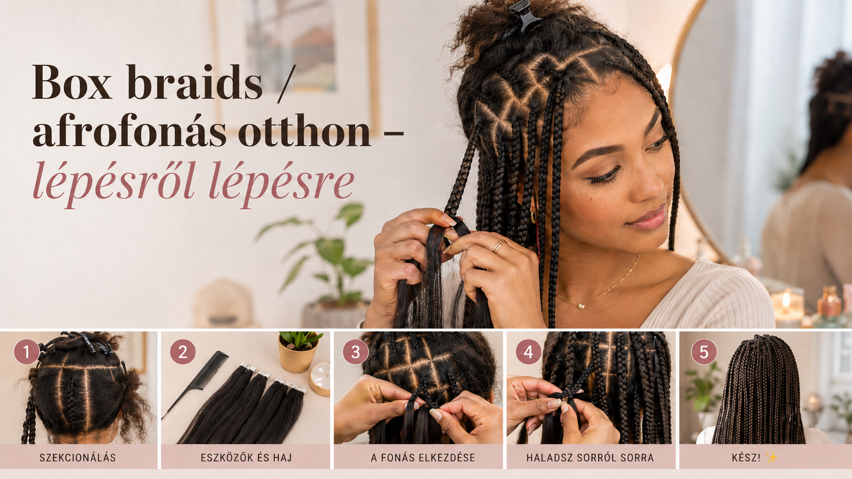 Box braids otthon